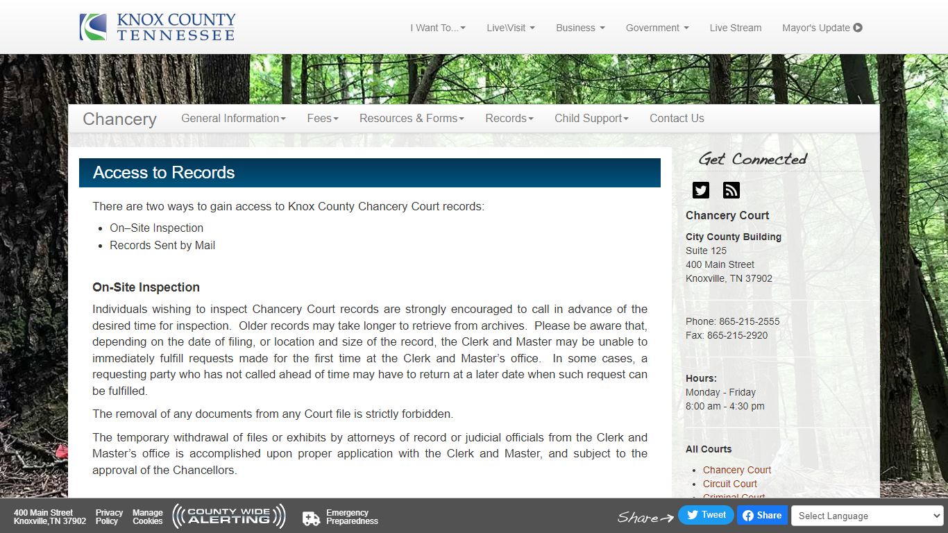 Chancery - Access to Records - Knox County, Tennessee
